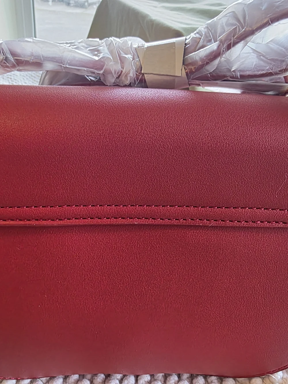 Badgley Mischka Red Saddle Bag - Letter Lock